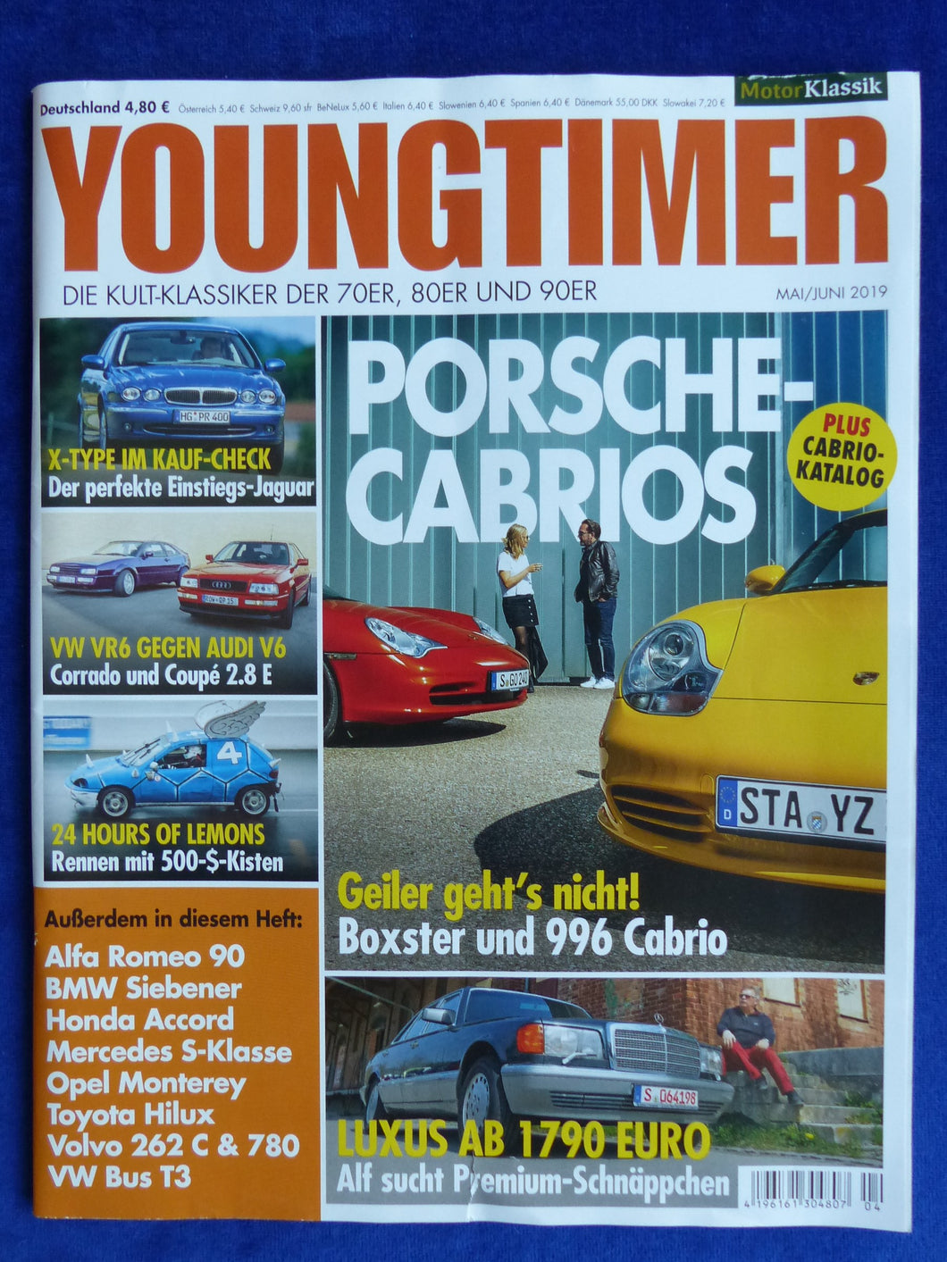 Youngtimer Magazin 4/2019 - Porsche Boxster 911 Cabrio VW Corrado VR6 BMW 7er