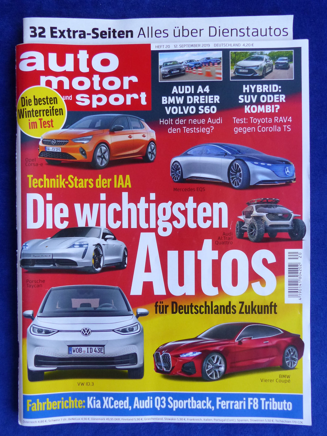 Auto Motor Sport Heft 20/2019 - IAA Ferrari F8 Tributo Nissan Leaf VW Tiguan BMW