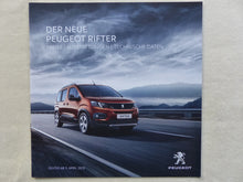 Lade das Bild in den Galerie-Viewer, Peugeot Rifter Allure GT-Line MJ 2019 - Prospekt Brochure + Preisliste 04.2019
