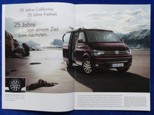 Lade das Bild in den Galerie-Viewer, VW Bus T5 California Generation MJ 2015 - Prospekt Brochure + Preisliste 10.2014
