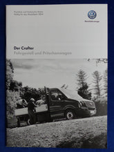 Lade das Bild in den Galerie-Viewer, VW Crafter Pritschenwagen MJ 2014 - Prospekt Brochure + Preisliste 01.2014
