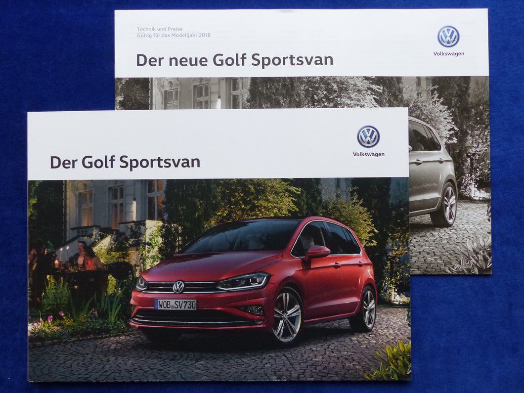 VW Golf Sportsvan MJ 2018 - Prospekt Brochure + Preisliste 10.2017