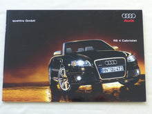 Lade das Bild in den Galerie-Viewer, Audi RS 4 Cabrio V8 quattro Typ B7 - Hochglanz Prospekt Brochure 02.2006
