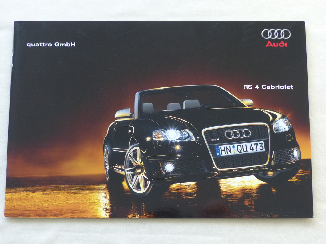 Audi RS 4 Cabrio V8 quattro Typ B7 - Hochglanz Prospekt Brochure 02.2006