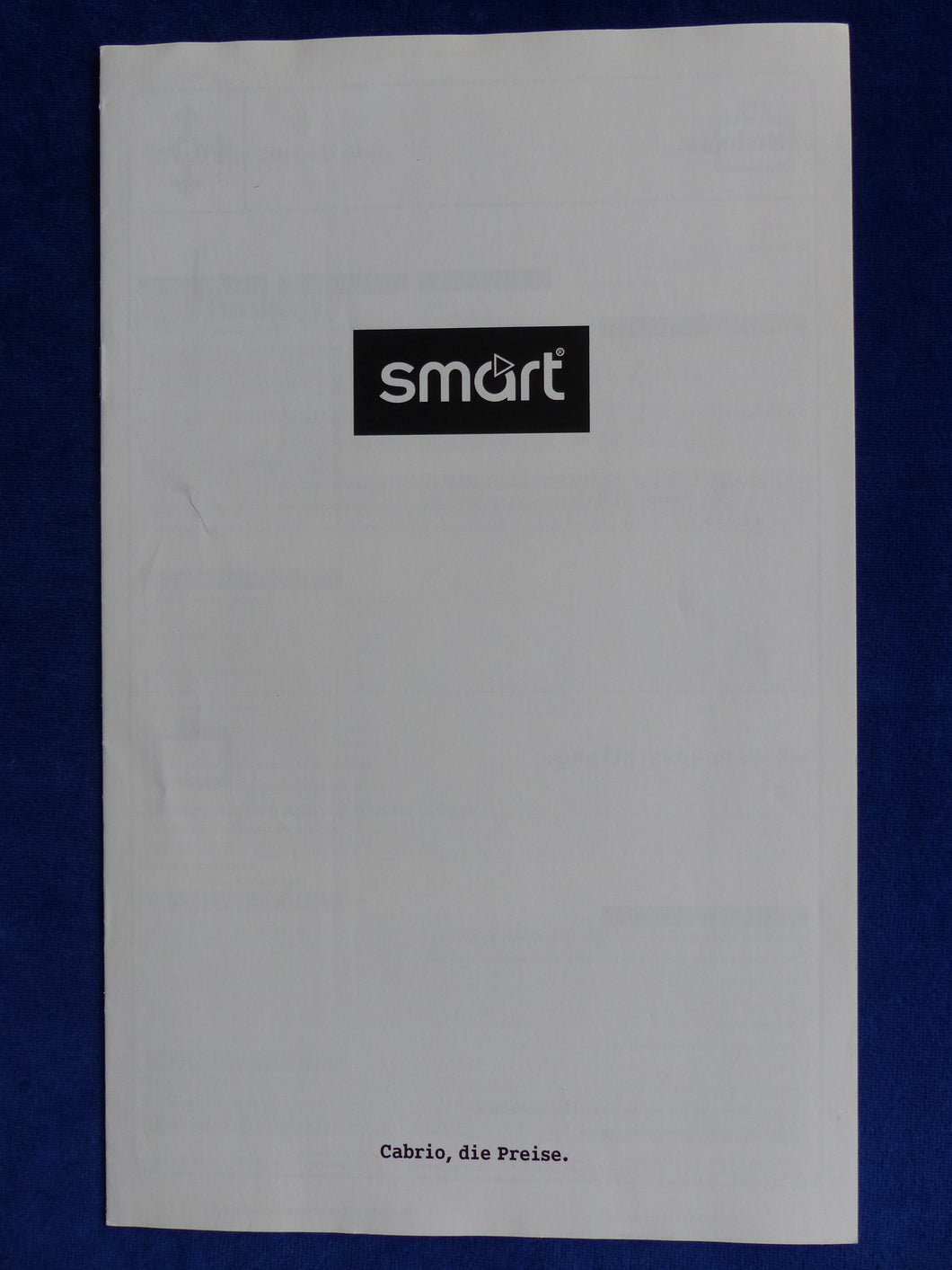 Smart fortwo Cabrio - Preisliste MJ 2001 - Prospekt Brochure 02.2001