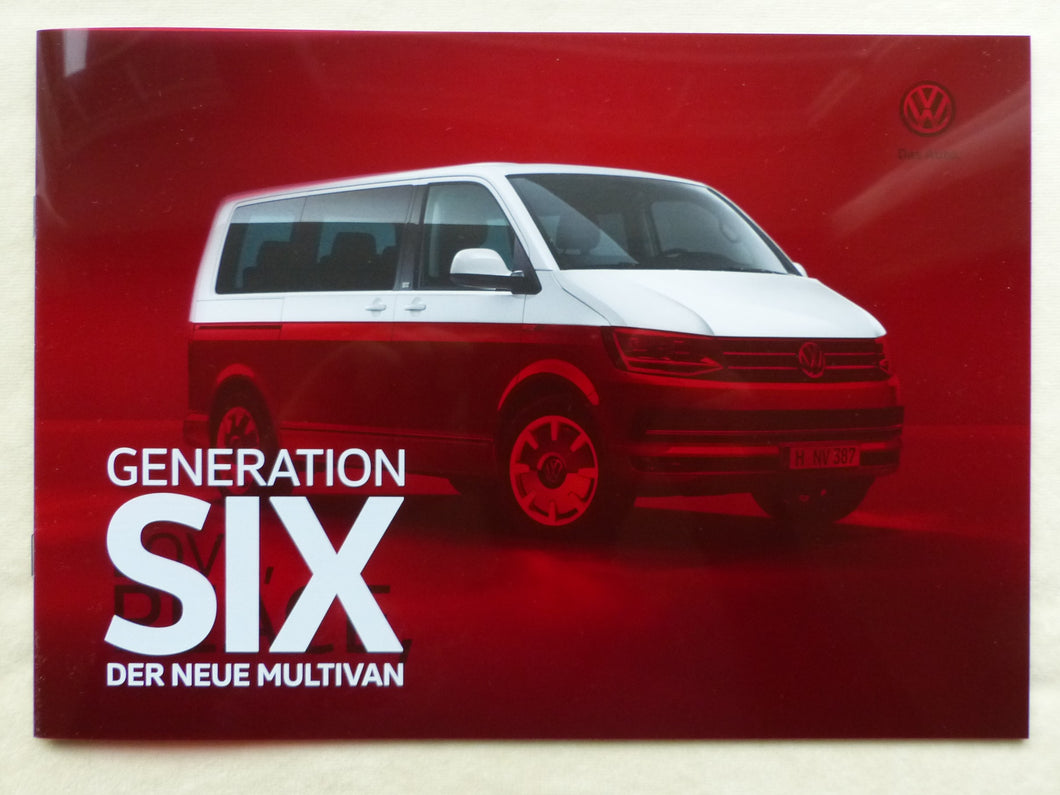 VW Bus T6 Multivan Generation Six MJ 2016 - Prospekt Brochure 06.2015