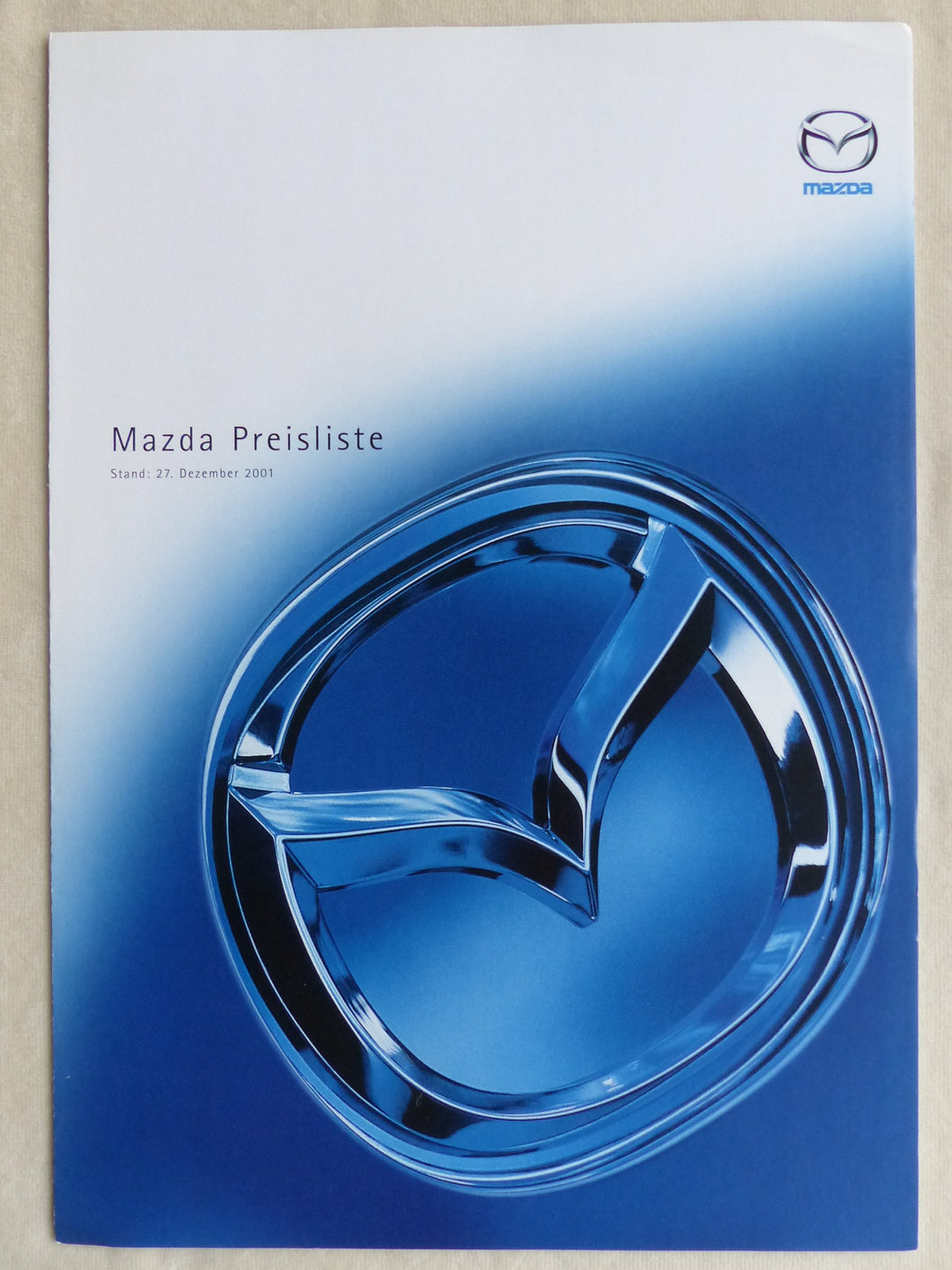 Mazda 121 323 626 MX-5 - Preisliste MJ 2002 - Prospekt Brochure 12.2001