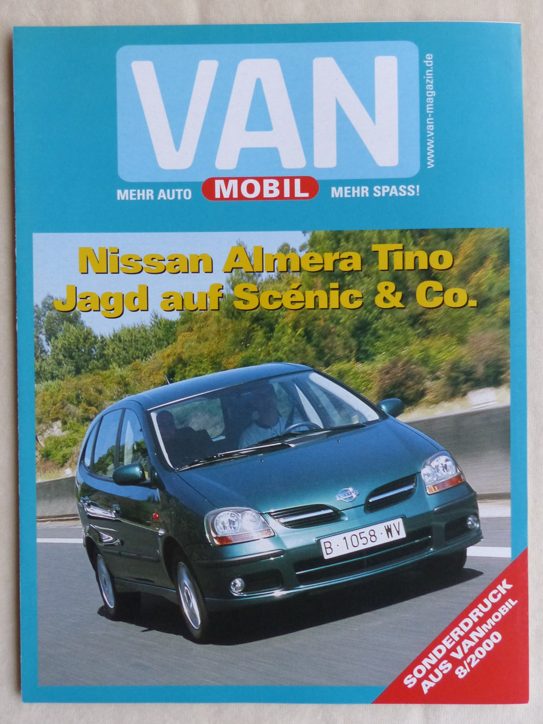 Nissan Almera Tino 1.8 - Fahrbericht - Sonderdruck VAN Mobil 08/2000