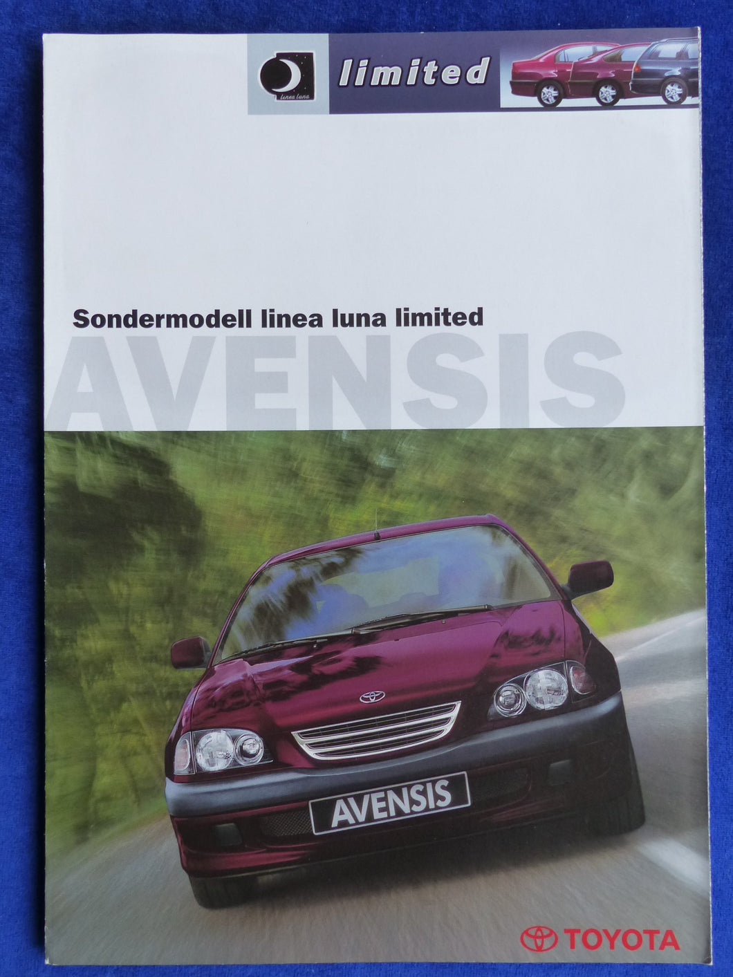 Toyota Avensis Sondermodell linea luna limited - Prospekt Brochure 03.1999