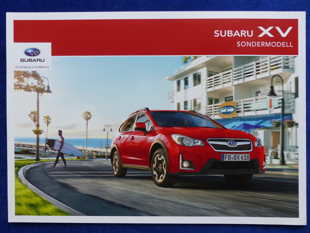 Subaru XV Edition Pure Red Sondermodell MJ 2017 - Prospekt Brochure 09.2016