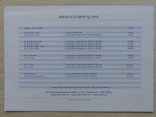 Lade das Bild in den Galerie-Viewer, BMW Alpina D3 B3 B5 B6 B7 - Preisliste - Prospekt Brochure 03.2008
