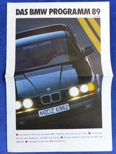 Lade das Bild in den Galerie-Viewer, BMW Programm &#39;89 - 3er 5er 7er Z1 M3 M5 - Prospekt Brochure 01.1989 Großformat
