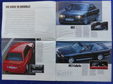 Lade das Bild in den Galerie-Viewer, BMW Programm &#39;89 - 3er 5er 7er Z1 M3 M5 - Prospekt Brochure 01.1989 Großformat
