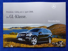 Lade das Bild in den Galerie-Viewer, Mercedes-Benz GL-Klasse GL 500 - Preisliste - Prospekt Brochure 04.2008
