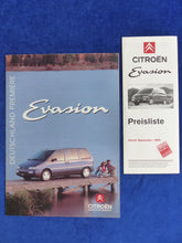 Lade das Bild in den Galerie-Viewer, Citroen Evasion VSX Pallas MJ 1995 - Prospekt Brochure + Preisliste 09.1994
