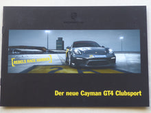 Lade das Bild in den Galerie-Viewer, Porsche Cayman GT4 Clubsport Typ 981c MJ 2016 - Prospekt Brochure 10.2015
