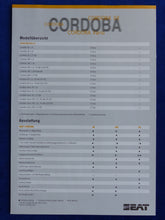 Lade das Bild in den Galerie-Viewer, Seat Cordoba - Daten &amp; Ausstattungen MJ 1998 - Prospekt Brochure 08.1997
