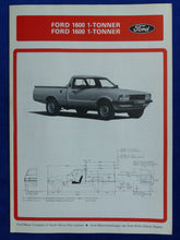Lade das Bild in den Galerie-Viewer, Ford 1600 1-Tonner Specifications MY 1982 - Prospekt Brochure 05.1981 Südafrika
