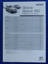 Lade das Bild in den Galerie-Viewer, Seat Ibiza SC MJ 2009 - Poster Prospekt Brochure + Preisliste 08.2008
