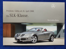 Lade das Bild in den Galerie-Viewer, Mercedes-Benz SLK 55 AMG - Preisliste MJ 2009 - Prospekt Brochure 04.2008
