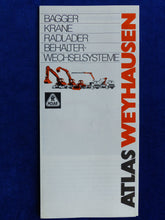 Lade das Bild in den Galerie-Viewer, Atlas Weyhausen Bagger Krane Radlader Kipper - Prospekt Brochure 03.1989
