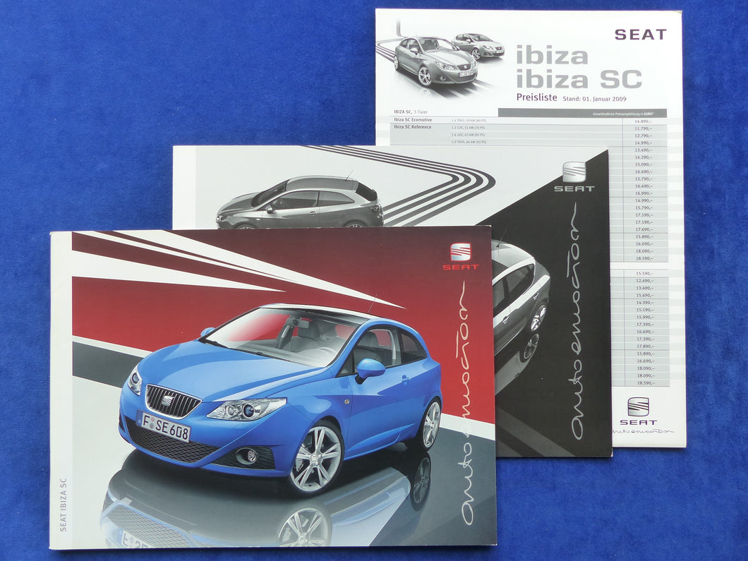 Seat Ibiza SC MJ 2009 - Prospekt Brochure + Daten + Preisliste 01.2009