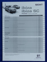 Lade das Bild in den Galerie-Viewer, Seat Ibiza SC MJ 2009 - Prospekt Brochure + Daten + Preisliste 01.2009
