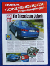 Lade das Bild in den Galerie-Viewer, Honda Accord 2.2 i-CTDi Diesel Pressespiegel - Sonderdruck Brochure 2003
