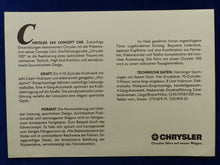 Lade das Bild in den Galerie-Viewer, Chrysler 300 Concept Car 8,0L V10 - Prospekt Brochure 1991

