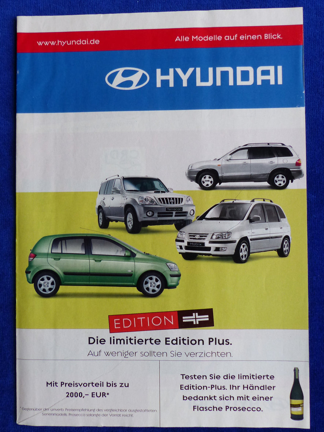 Hyundai Edition Plus - Terracan Santa Fe Coupe Getz - Prospekt Brochure 2003