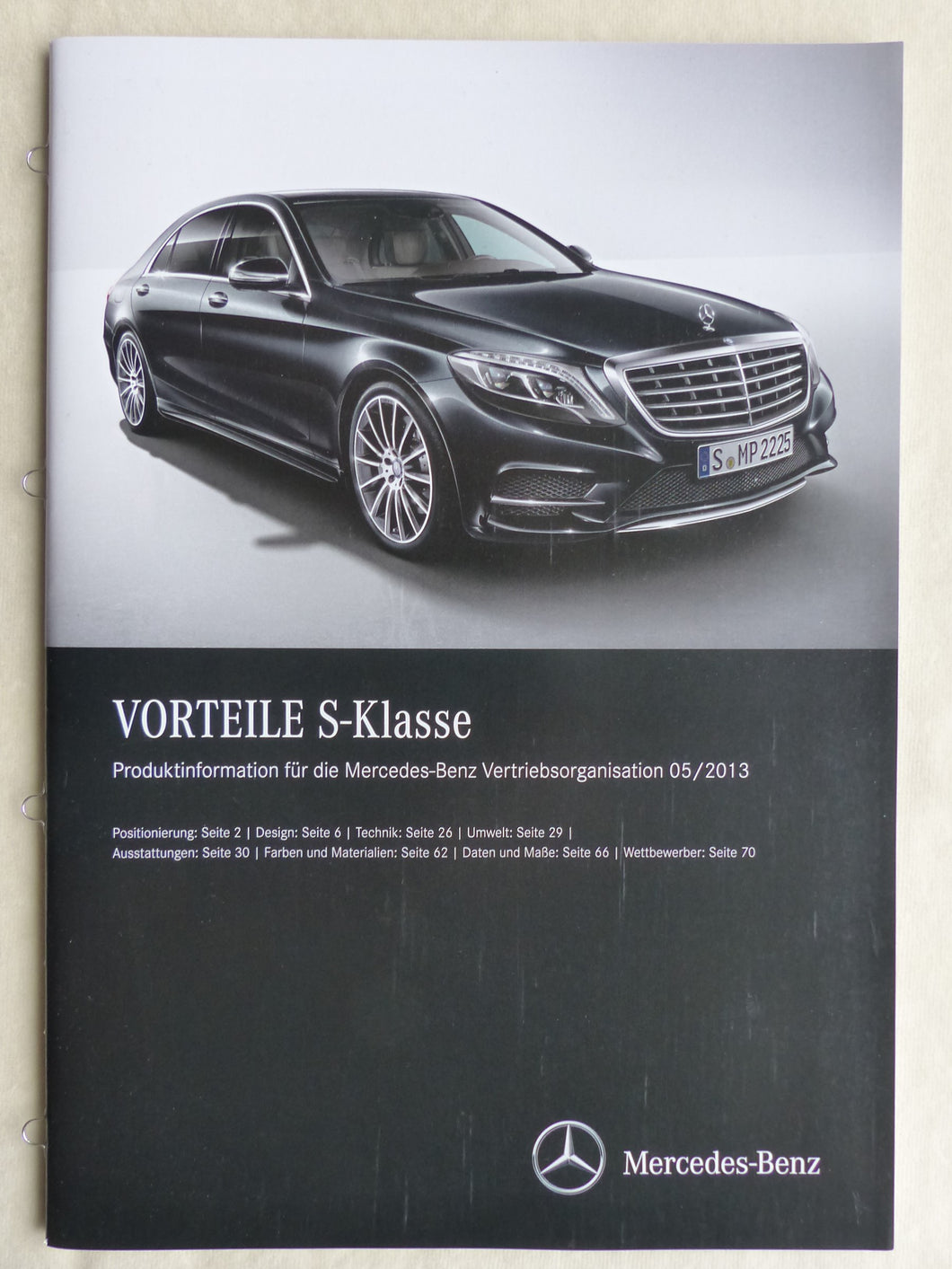 Mercedes-Benz Vorteile S-Klasse S 500 MJ 2014 - Prospekt Brochure 05.2013