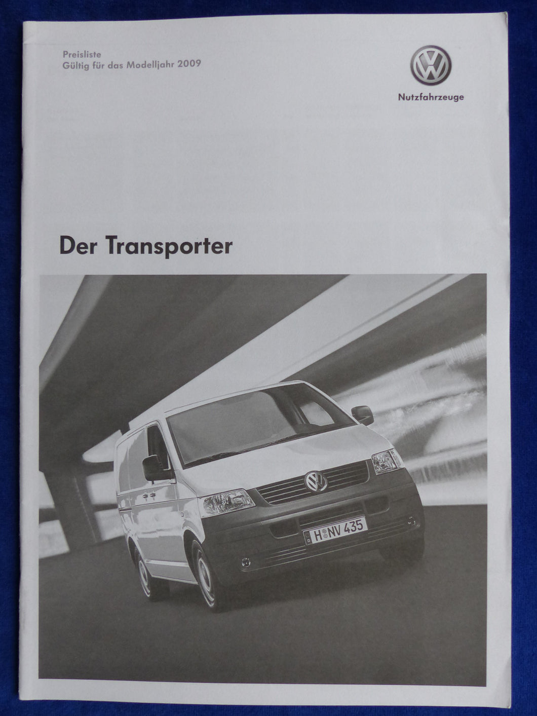 VW Bus T5 Transporter - Preisliste MJ 2009 - Prospekt Brochure 07.2009