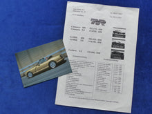 Lade das Bild in den Galerie-Viewer, TVR Chimaera - Prospekt Karte + Preisliste 1996
