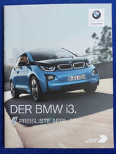 Lade das Bild in den Galerie-Viewer, BMW i3 eDrive Elektroauto - Preisliste MJ 2017 - Prospekt Brochure 04.2017
