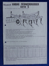 Lade das Bild in den Galerie-Viewer, Huard Anbau-Schwergrubber Serie S - Prospekt Brochure 90er
