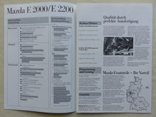 Lade das Bild in den Galerie-Viewer, Mazda E 2000 2200 Transporter Bus - Prospekt Brochure + Preisliste 04.1985
