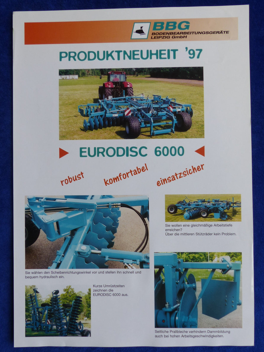 BBG Eurodisc 6000 Scheibeneggen - Prospekt Brochure 1997