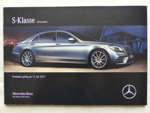 Lade das Bild in den Galerie-Viewer, Mercedes S-Klasse Limousine AMG - Preisliste MJ 2018 - Prospekt Brochure 07.2017
