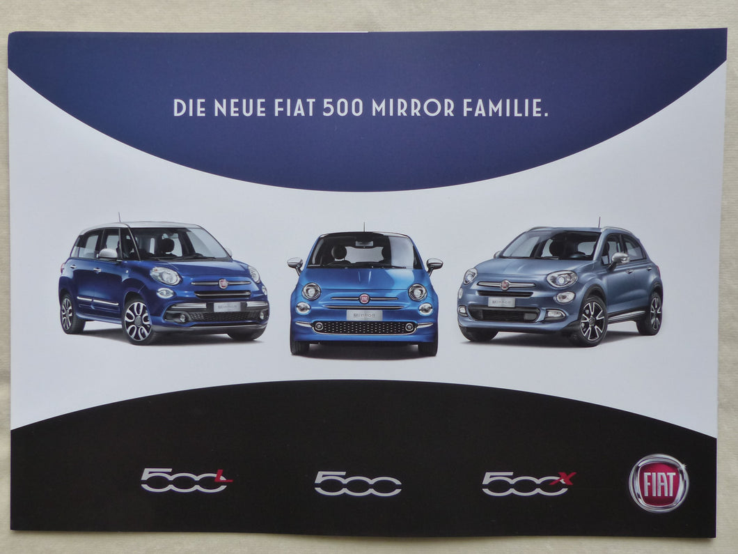Fiat 500 500L 500X Mirror Sondermodelle MJ 2018 - Prospekt Brochure 2017