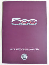 Lade das Bild in den Galerie-Viewer, Fiat 500 60th Limited - Preisliste MJ 2018 - Prospekt Brochure 04.2017

