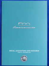 Lade das Bild in den Galerie-Viewer, Fiat 500 Anniversario MJ 2018 - Prospekt Brochure + Preisliste 09.2017
