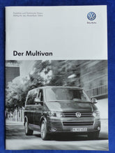 Lade das Bild in den Galerie-Viewer, VW Bus T5 Multivan Highline MJ 2014 - Prospekt Brochure + Preisliste 01.2014
