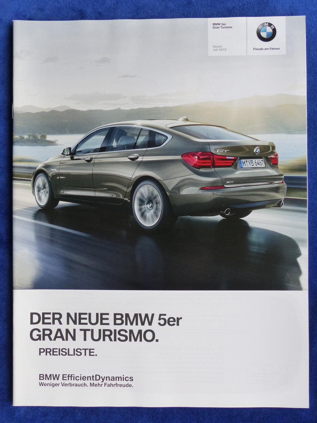 BMW 5er GT Gran Turismo Typ F07 - Preisliste MJ 2014 - Prospekt Brochure 07.2013