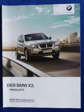 Lade das Bild in den Galerie-Viewer, BMW X3 Typ F25 - Preisliste MJ 2014 - Prospekt Brochure 08.2013
