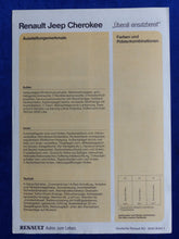 Lade das Bild in den Galerie-Viewer, Renault Jeep Cherokee Turbo Diesel Allrad - Prospekt Preisliste Brochure 03.1987
