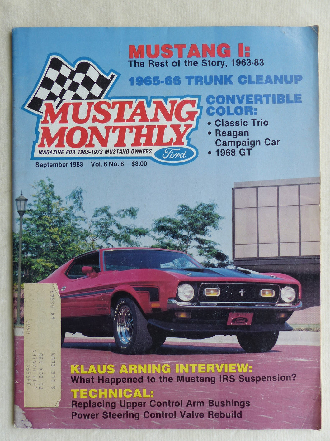 Mustang Monthly Magazine for 1965-1973 Mustang Owners - US-Magazin Septemb 1983