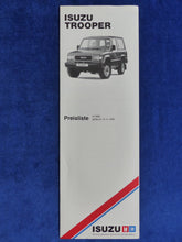 Lade das Bild in den Galerie-Viewer, Isuzu Trooper 4x4 UBS 17 UBS 55 MJ 1989 - Prospekt + Daten + Preisliste 03.1989
