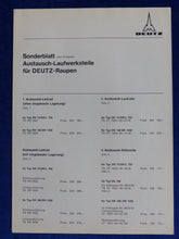 Lade das Bild in den Galerie-Viewer, Deutz Austausch-Laufwerksteile Raupen - Prospekt + Preisliste 06.1968
