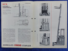 Lade das Bild in den Galerie-Viewer, Herkules Crede Elektro-Schubmast-Stapler EFS - Prospekt Brochure 04.1968
