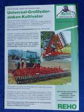 Lade das Bild in den Galerie-Viewer, REHO Universal-Großfederzinken-Kultivator - Prospekt Brochure 10.1998
